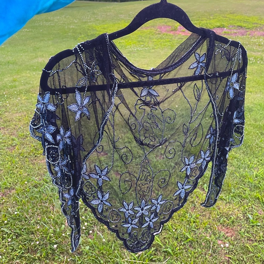 *Vintage* beaded cover up/wrap/scarf